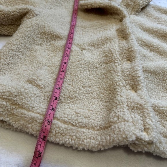 ASOS Desing womens‎ beige cream teddy fleece snap front jacket Sz 6 - Picture 7 of 11